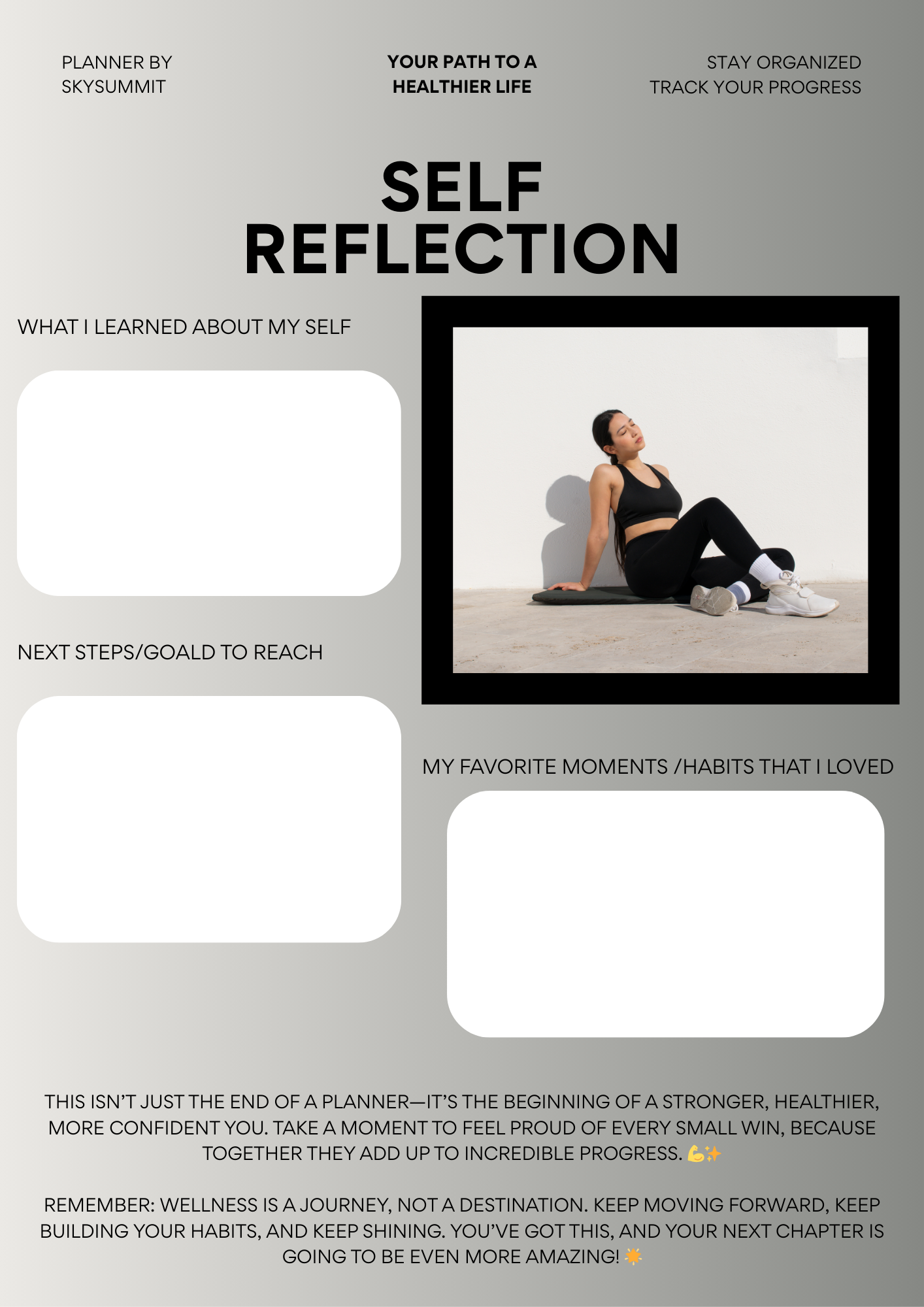 Weekly Wellness Planner | Self-Care, Habit & Fitness Tracker PDF