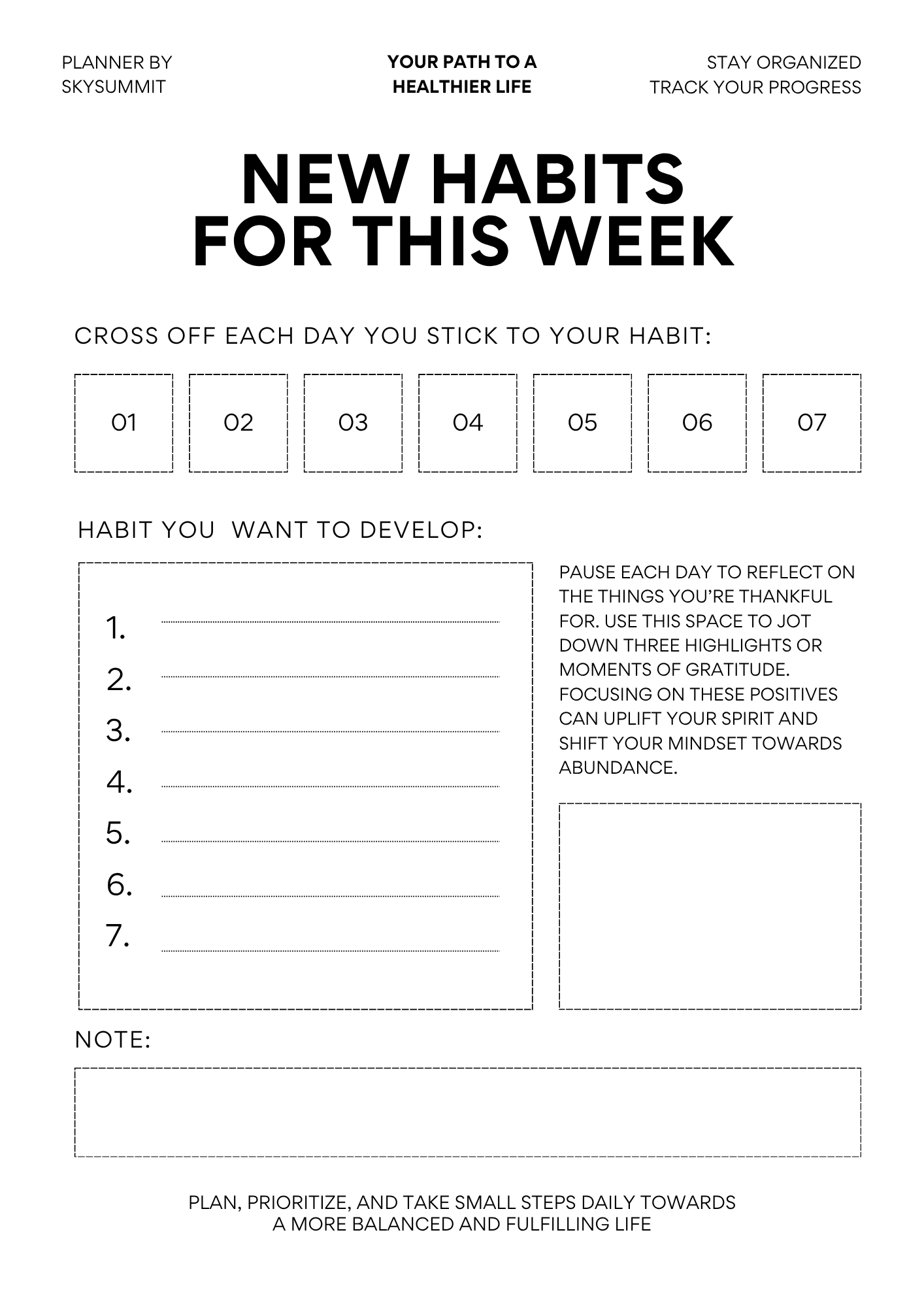 Weekly Wellness Planner | Self-Care, Habit & Fitness Tracker PDF